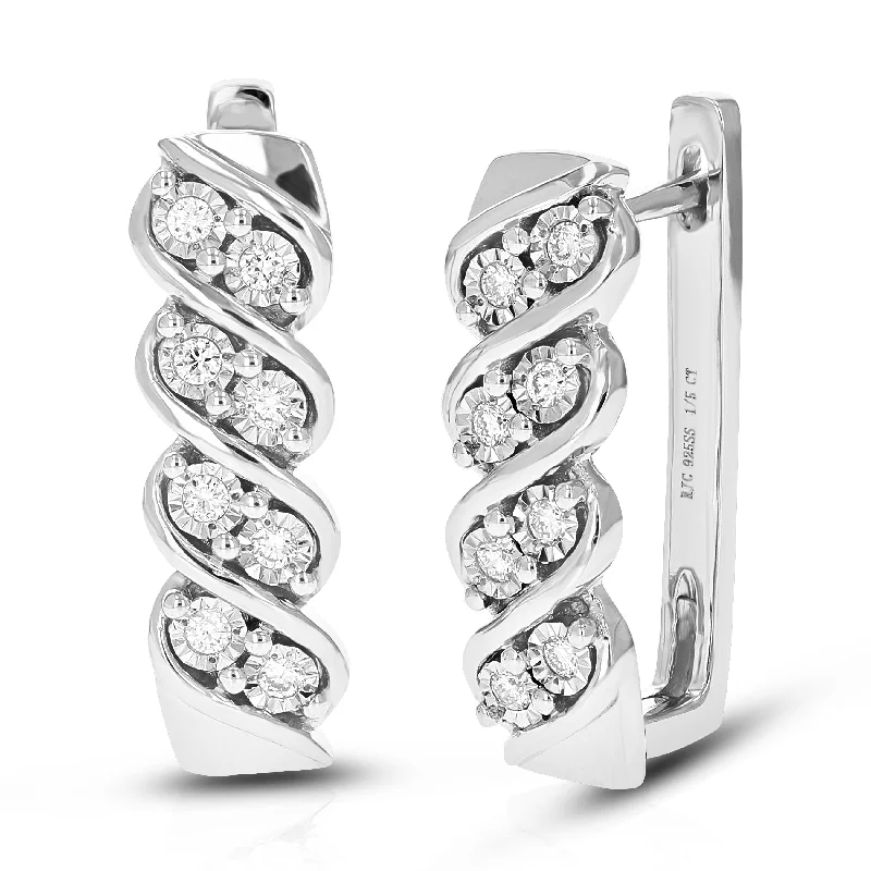 Fine Jewelry, Limited-Time Offers Available 1/5 cttw Round Lab Grown Diamond Hoop Earrings Prong Settings on .925 Sterling Silver Fine Jewelry, Limited-Time Offers Available 1/5 cttw Round Lab Grown Diamond Hoop Earrings Prong Settings on .925 Sterling Silver