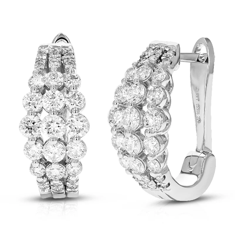Holiday Jewelry Sale – Perfect Gifts At Great Prices 1.50 cttw Round Cut Lab Grown Diamond Hoop Earrings in .925 Sterling Silver Prong Set 2/3 Inch Holiday Jewelry Sale – Perfect Gifts At Great Prices 1.50 cttw Round Cut Lab Grown Diamond Hoop Earrings in .925 Sterling Silver Prong Set 2/3 Inch