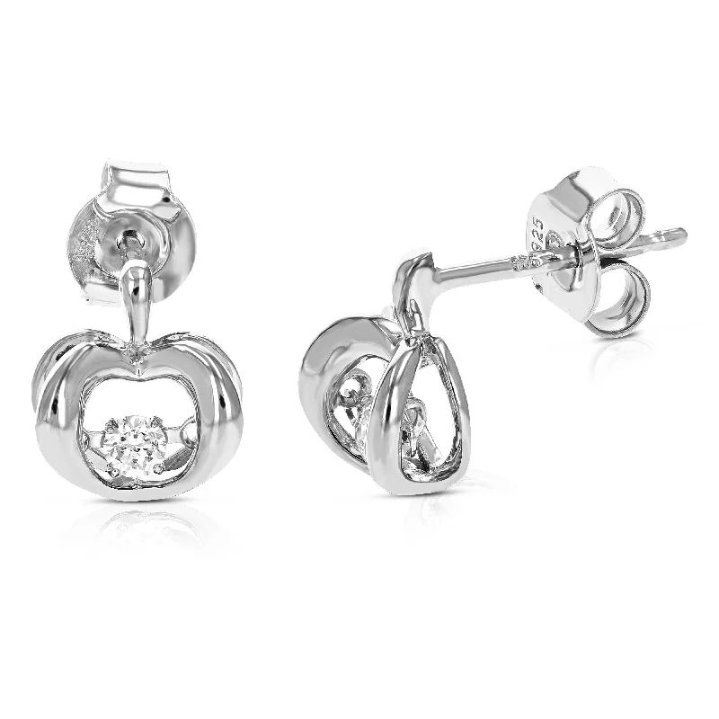 Shop Jewelry That Shines Without The High Price 1/8 cttw Round Lab Grown Diamond Dangle Earrings .925 Sterling Silver Prong Set 2/5 Inch Shop Jewelry That Shines Without The High Price 1/8 cttw Round Lab Grown Diamond Dangle Earrings .925 Sterling Silver Prong Set 2/5 Inch