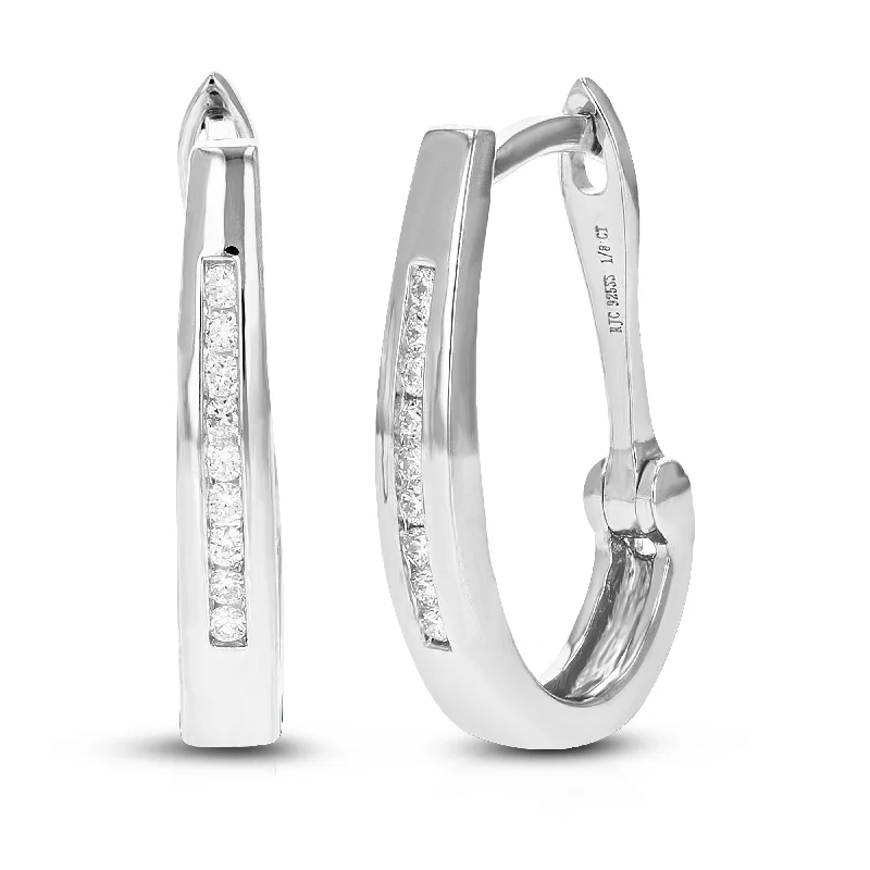 Exclusive Jewelry Sale Event – Shop Now 1/8 cttw Round Lab Grown Diamond Hoop Earrings .925 Sterling Silver Channel Set 3/4 Inch Exclusive Jewelry Sale Event – Shop Now 1/8 cttw Round Lab Grown Diamond Hoop Earrings .925 Sterling Silver Channel Set 3/4 Inch