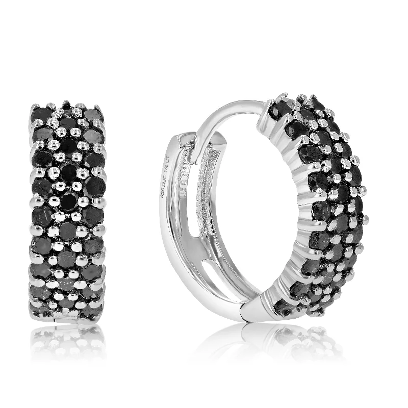 Unmissable Discounts On Timeless Jewelry Pieces 1 cttw Black Diamond Hoop Earrings .925 Sterling Silver 54 Stone Dangle 1/2 Inch Unmissable Discounts On Timeless Jewelry Pieces 1 cttw Black Diamond Hoop Earrings .925 Sterling Silver 54 Stone Dangle 1/2 Inch