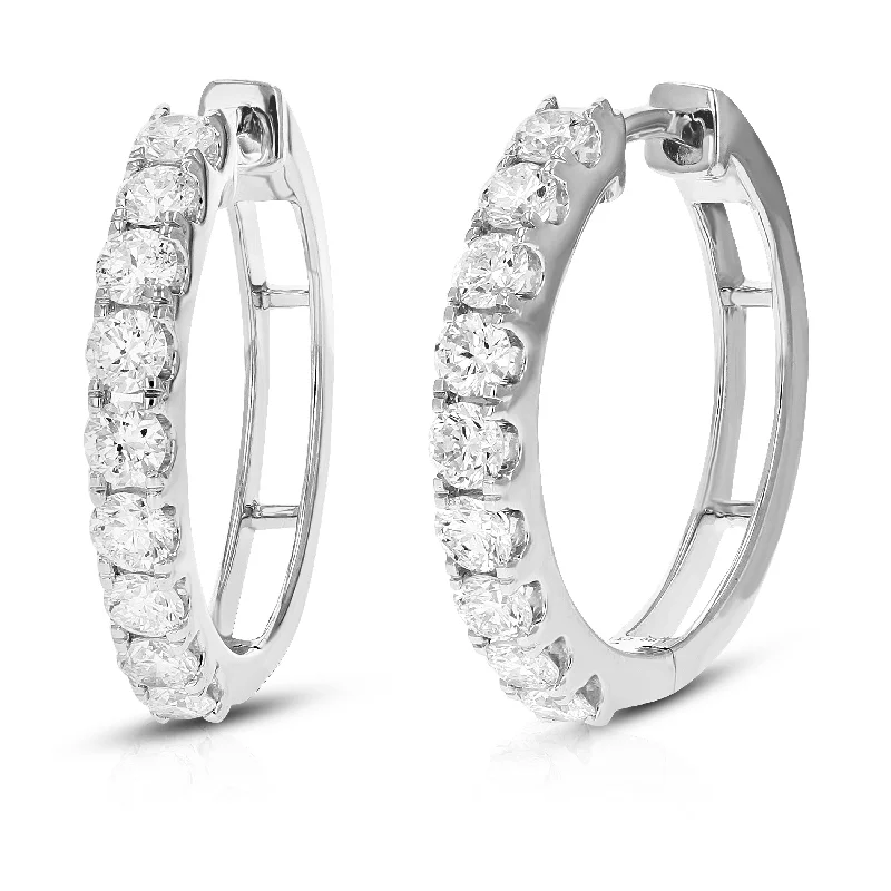 Special Offers On Handcrafted And Designer Jewelry 1 cttw Round Cut Lab Grown Diamond Hoop Earrings in .925 Sterling Silver Prong Set 2/3 Inch Special Offers On Handcrafted And Designer Jewelry 1 cttw Round Cut Lab Grown Diamond Hoop Earrings in .925 Sterling Silver Prong Set 2/3 Inch