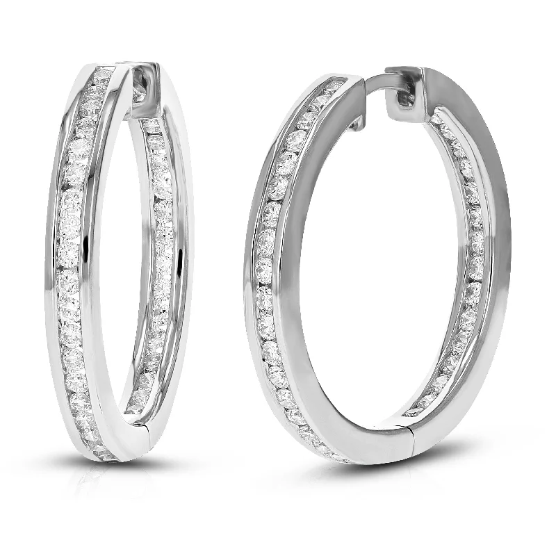 Jewelry Sale Alert – Shop Timeless Elegance Today 1 cttw Round Lab Grown Diamond Hoop Earrings .925 Sterling Silver Channel Set 1 Inch Jewelry Sale Alert – Shop Timeless Elegance Today 1 cttw Round Lab Grown Diamond Hoop Earrings .925 Sterling Silver Channel Set 1 Inch