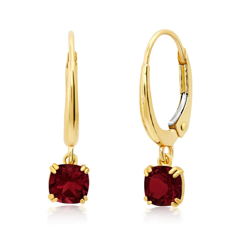 Limited-Time Offer On Elegant Jewelry Pieces 10k White or Yellow Gold Cushion Cut 5mm Gemstone Dangle Lever Back Earrings with Push Backs Limited-Time Offer On Elegant Jewelry Pieces 10k White or Yellow Gold Cushion Cut 5mm Gemstone Dangle Lever Back Earrings with Push Backs
