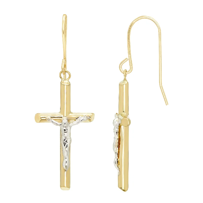 Stunning Jewelry At Even More Stunning Prices 14k Gold Cross Drop Earrings