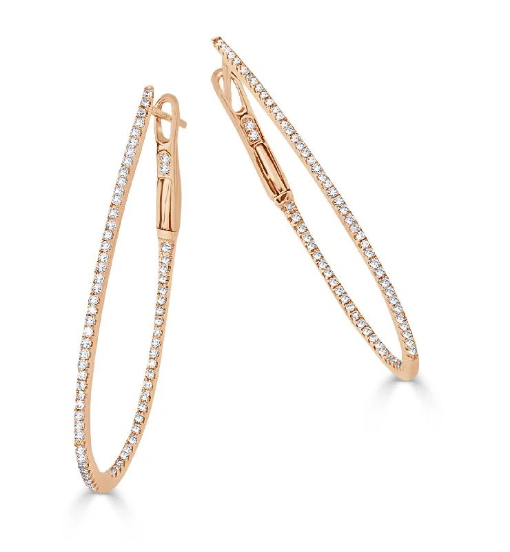Last Chance To Grab Your Favorite Jewelry At A Discount 14k Gold & Diamond Skinny Hoop Earrings 1-1/2" Last Chance To Grab Your Favorite Jewelry At A Discount 14k Gold & Diamond Skinny Hoop Earrings 1-1/2"