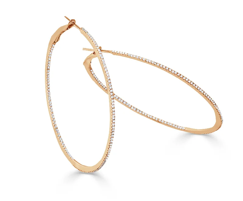 Grab Your Dream Jewelry At The Lowest Prices 14k Gold & Diamond Skinny Hoop Earrings- 2" Grab Your Dream Jewelry At The Lowest Prices 14k Gold & Diamond Skinny Hoop Earrings- 2"