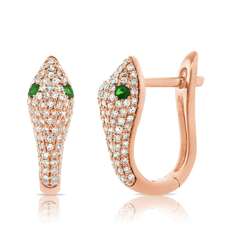 Chic, Trendy, And Affordable Jewelry Sale 14k Gold & Diamond Snake Hoop Earrings