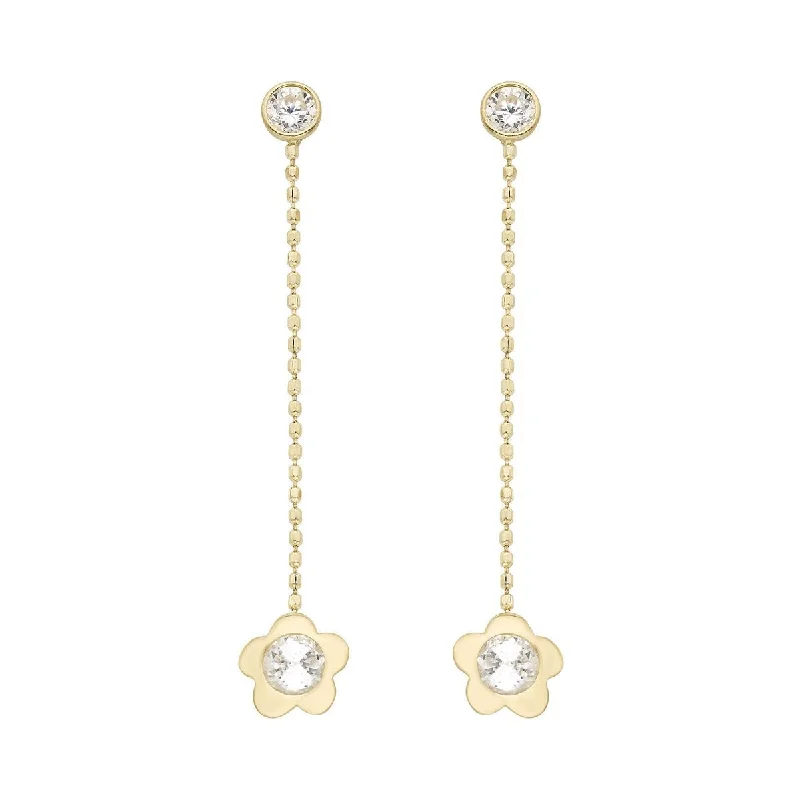 Timeless Elegance, Temporary Discounts – Act Fast 14k Gold Flower Linear Drop Earrings Timeless Elegance, Temporary Discounts – Act Fast 14k Gold Flower Linear Drop Earrings
