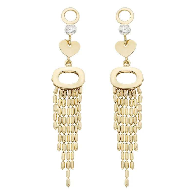 High-End Sparkle, Low-End Prices – Jewelry Sale Live 14k Gold Fringe Drop Earrings