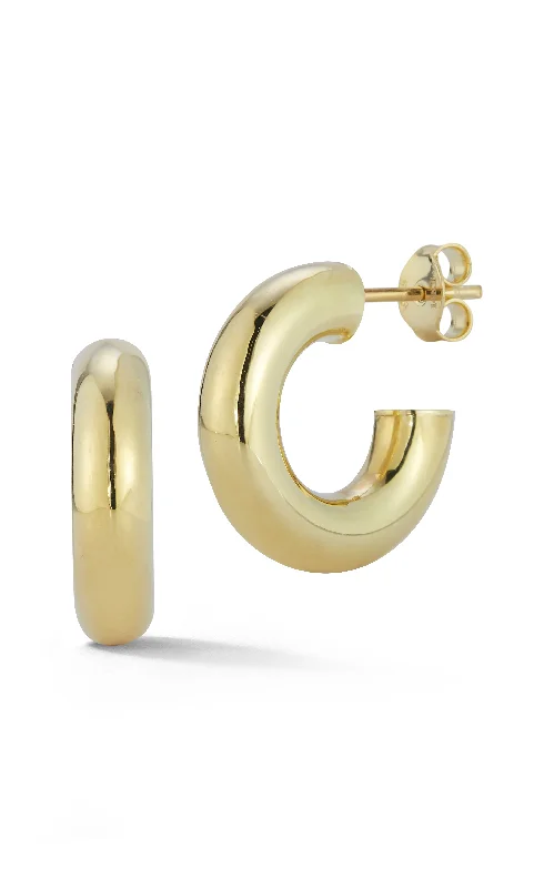 Stunning Jewelry At A Fraction Of The Price 14K Italian Gold Tube Hoop Earrings