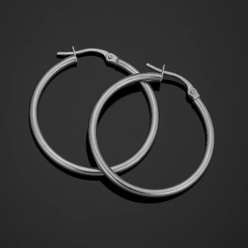 Flash Jewelry Sale – Get Stunning Pieces At Low Prices 14k White Gold Hoop Earrings (2x25 mm) Flash Jewelry Sale – Get Stunning Pieces At Low Prices 14k White Gold Hoop Earrings (2x25 mm)