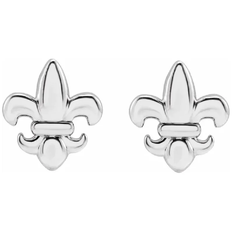 Stunning Jewelry At A Fraction Of The Price 14K White or Yellow Fleur-de-Lis Earrings Stunning Jewelry At A Fraction Of The Price 14K White or Yellow Fleur-de-Lis Earrings