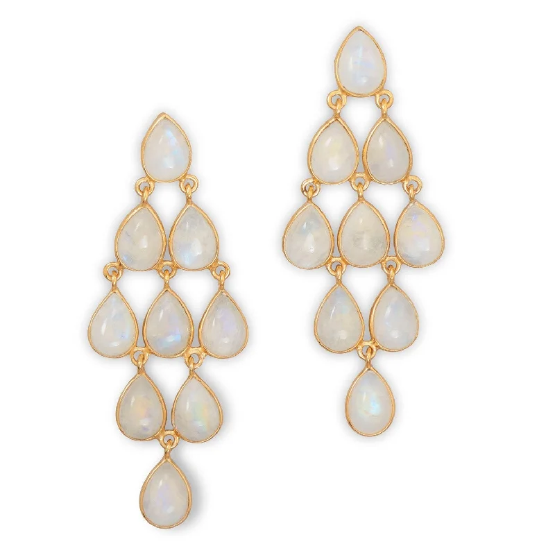 Final Call For Exquisite Jewelry At Reduced Rates 18k Gold Moonstone Chandelier Earrings Final Call For Exquisite Jewelry At Reduced Rates 18k Gold Moonstone Chandelier Earrings