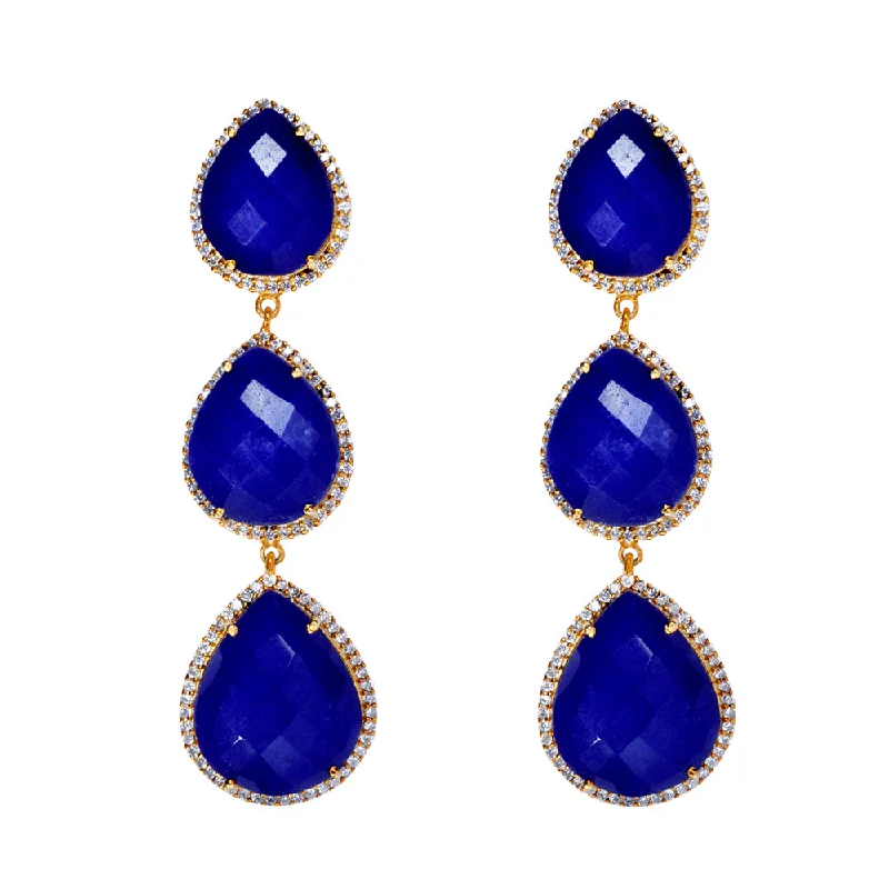 Stunning Jewelry Pieces At The Lowest Prices Ever 18k Gold Multi Sapphire Pear Embelished Drop Earrings Stunning Jewelry Pieces At The Lowest Prices Ever 18k Gold Multi Sapphire Pear Embelished Drop Earrings