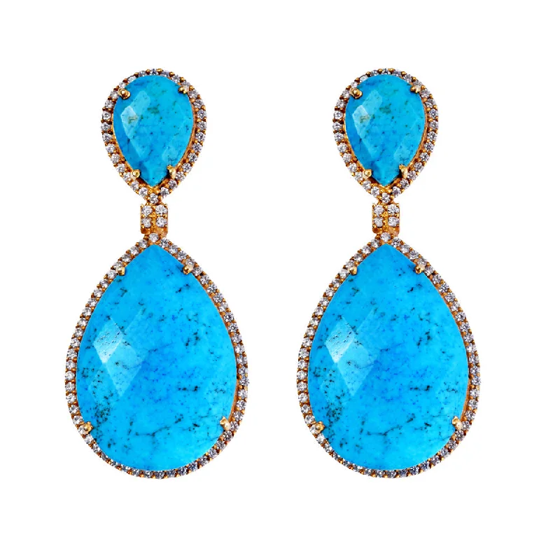 Accessorize For Less – Luxury Jewelry At Affordable Prices 18k Gold Plated Turquoise Double Pear Drop Earrings Accessorize For Less – Luxury Jewelry At Affordable Prices 18k Gold Plated Turquoise Double Pear Drop Earrings