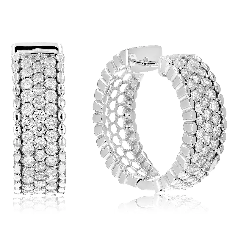 Shop Dazzling Jewelry At The Best Prices 2 cttw Diamond Hoop Earrings .925 Sterling Silver 76 Stones Dangle 7/8 Inch Shop Dazzling Jewelry At The Best Prices 2 cttw Diamond Hoop Earrings .925 Sterling Silver 76 Stones Dangle 7/8 Inch