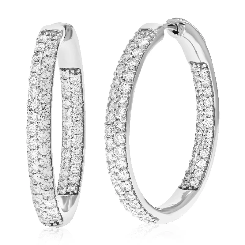Elegant Designs, Unbeatable Discounts – Shop Jewelry Now 3 cttw Round Lab Grown Diamond Hoop Earrings .925 Sterling Silver Prong Set 1 1/4 Inch Elegant Designs, Unbeatable Discounts – Shop Jewelry Now 3 cttw Round Lab Grown Diamond Hoop Earrings .925 Sterling Silver Prong Set 1 1/4 Inch