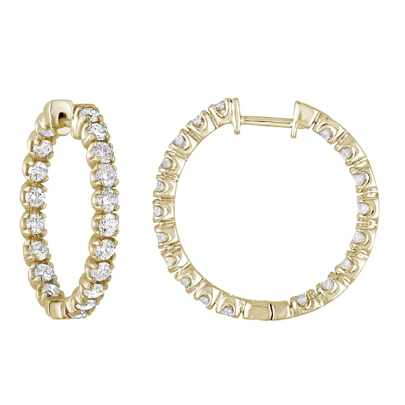 Elegant Jewelry At Unbeatable Offers – Shop Before It's Gone 3 cttw SI2-I1 Diamond Inside Out Hoop Earrings 14K Yellow Gold Round 1 Inch Elegant Jewelry At Unbeatable Offers – Shop Before It's Gone 3 cttw SI2-I1 Diamond Inside Out Hoop Earrings 14K Yellow Gold Round 1 Inch