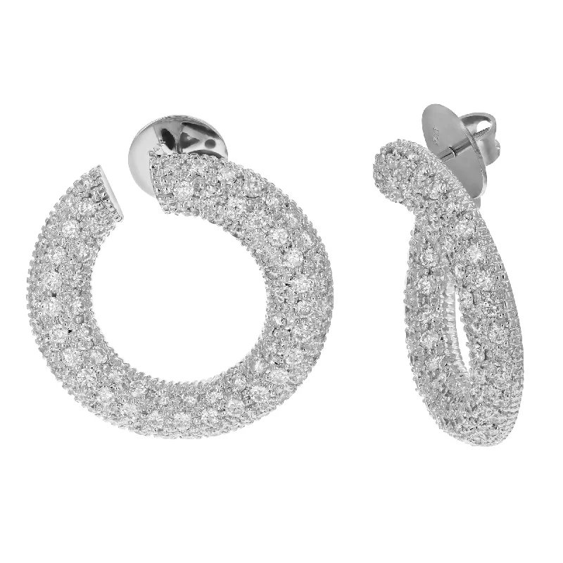 Bestselling Jewelry Now On Sale – Elevate Your Look 4 cttw SI2-I1 Certified 160 Diamond Hoop Earrings 14K White Gold G-H Color 1 Inch Bestselling Jewelry Now On Sale – Elevate Your Look 4 cttw SI2-I1 Certified 160 Diamond Hoop Earrings 14K White Gold G-H Color 1 Inch