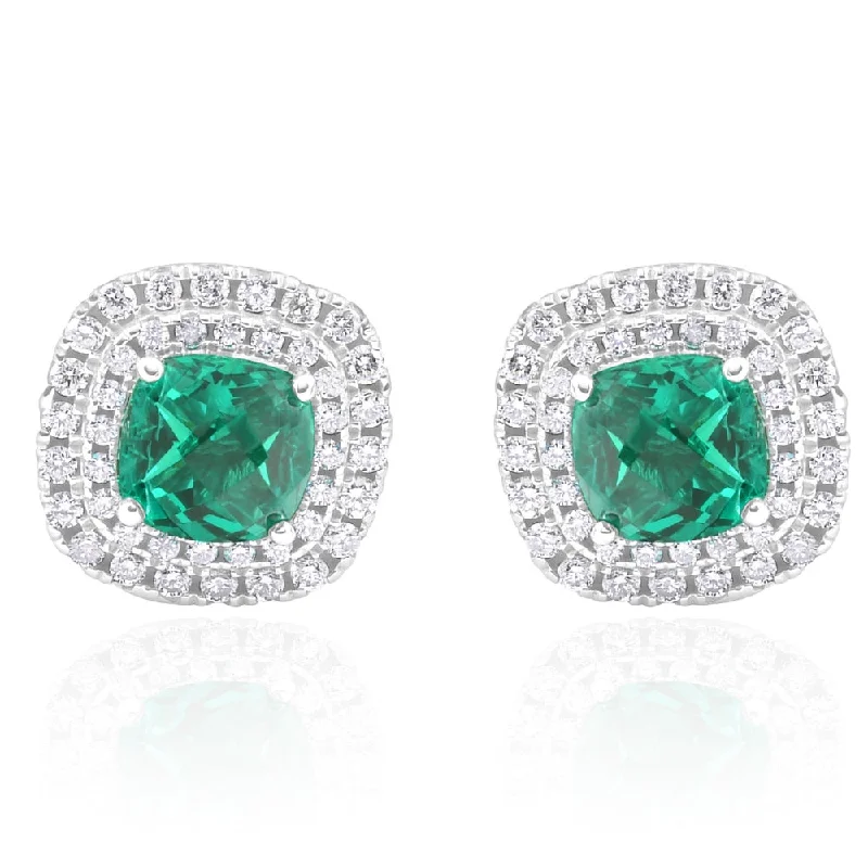 Trending Jewelry Styles Now At Limited-Time Discounts 4Ct Emerald & Lab Grown Diamond Cushion Halo Studs 14k White Gold Trending Jewelry Styles Now At Limited-Time Discounts 4Ct Emerald & Lab Grown Diamond Cushion Halo Studs 14k White Gold