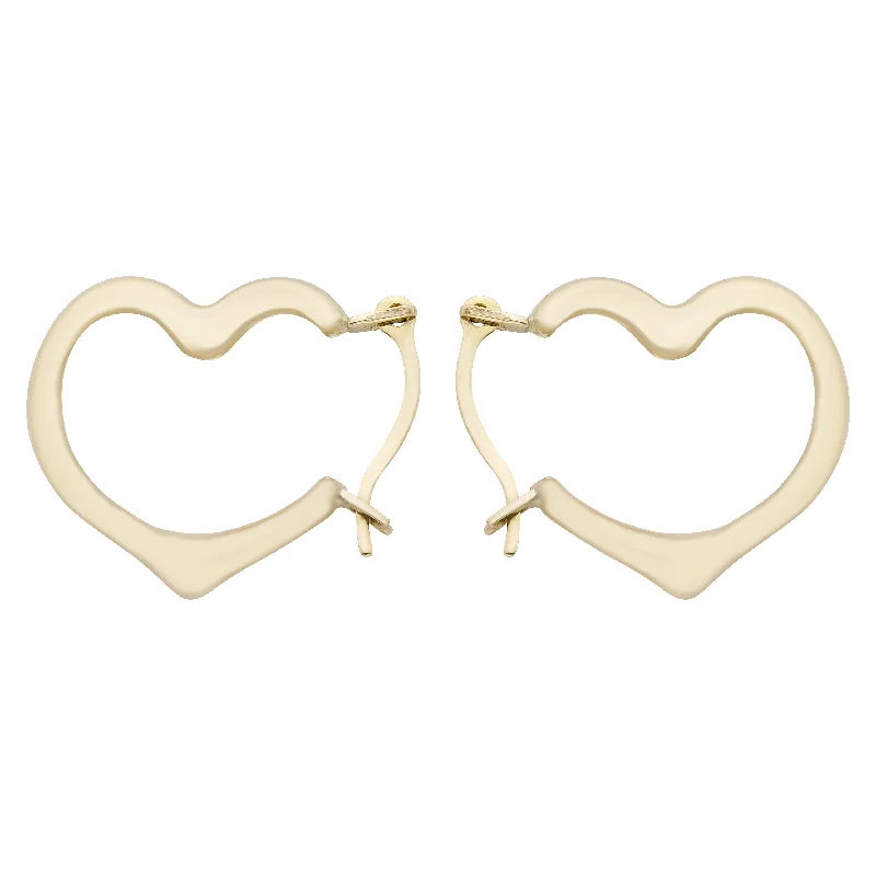 Luxury Jewelry At Unbeatable Discounts A&M 14k Gold Heart Hoop Earrings