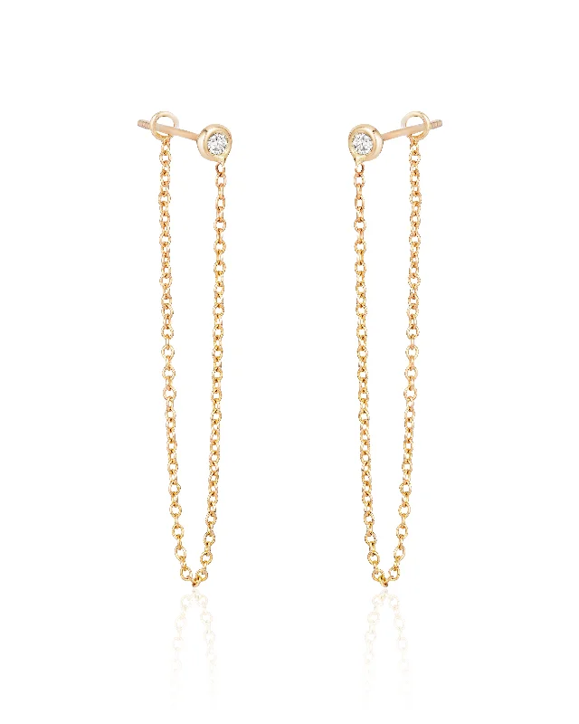 Your Dream Jewelry At Dream Prices – Shop Now Bezel-Set Diamond Chain Earrings (3" drop) Yellow Gold Your Dream Jewelry At Dream Prices – Shop Now Bezel-Set Diamond Chain Earrings (3" drop) Yellow Gold