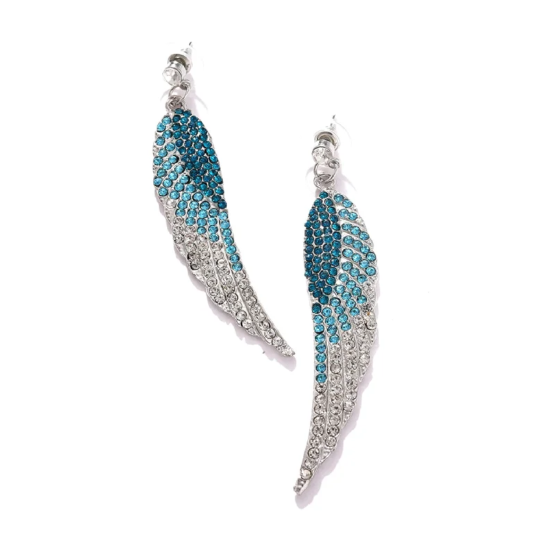 Once-A-Year Jewelry Sale – Grab Your Favorites Now Blue Color Silver Plated Designer Stone Drop Earring For Women's