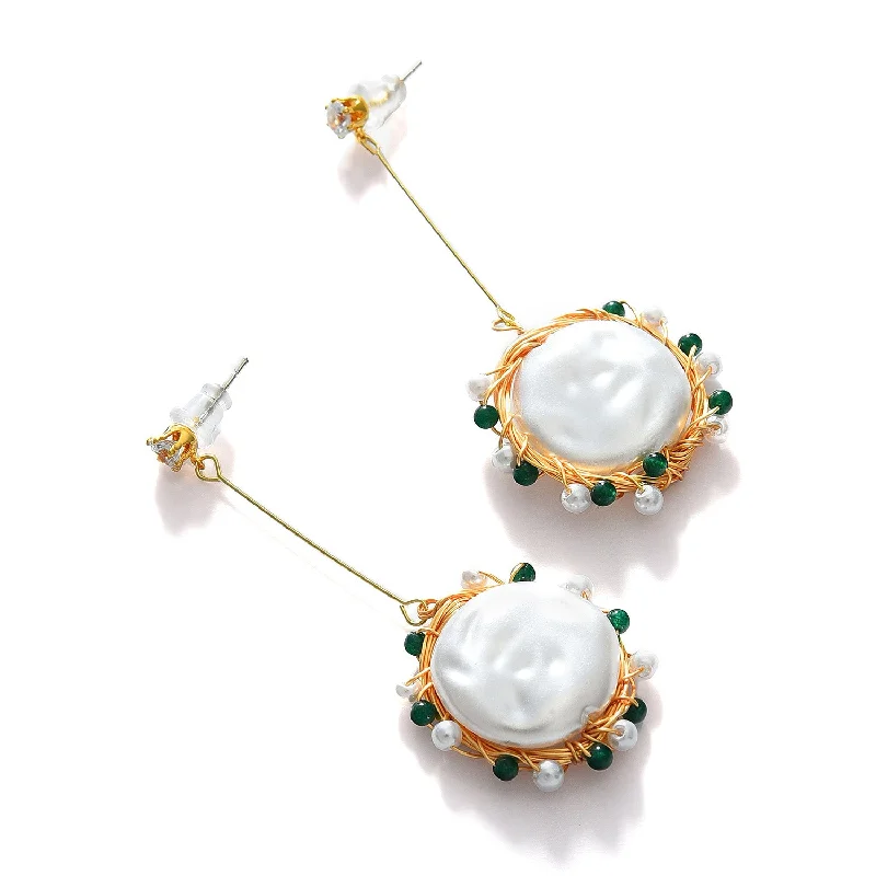 Luxury Jewelry Sale – Sparkle For Less Gold Plated Pearl Beaded Drop Earring