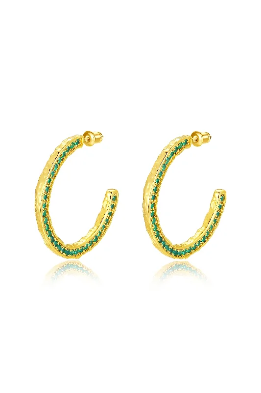 Limited-Stock Jewelry Sale – Once It's Gone, It's Gone Gold Zirconia Molten C Hoop Earrings Limited-Stock Jewelry Sale – Once It's Gone, It's Gone Gold Zirconia Molten C Hoop Earrings