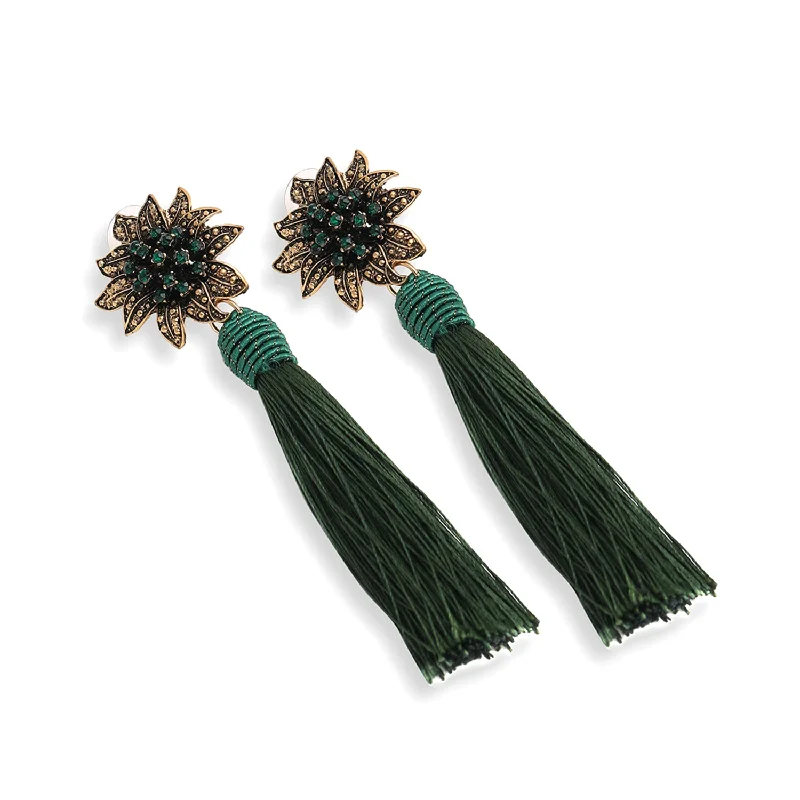 Fashion-Forward Geometric Jewelry For Contemporary Style Green Color Gold Plated Party Designer Stone Drop Earring For Women's Fashion-Forward Geometric Jewelry For Contemporary Style Green Color Gold Plated Party Designer Stone Drop Earring For Women's