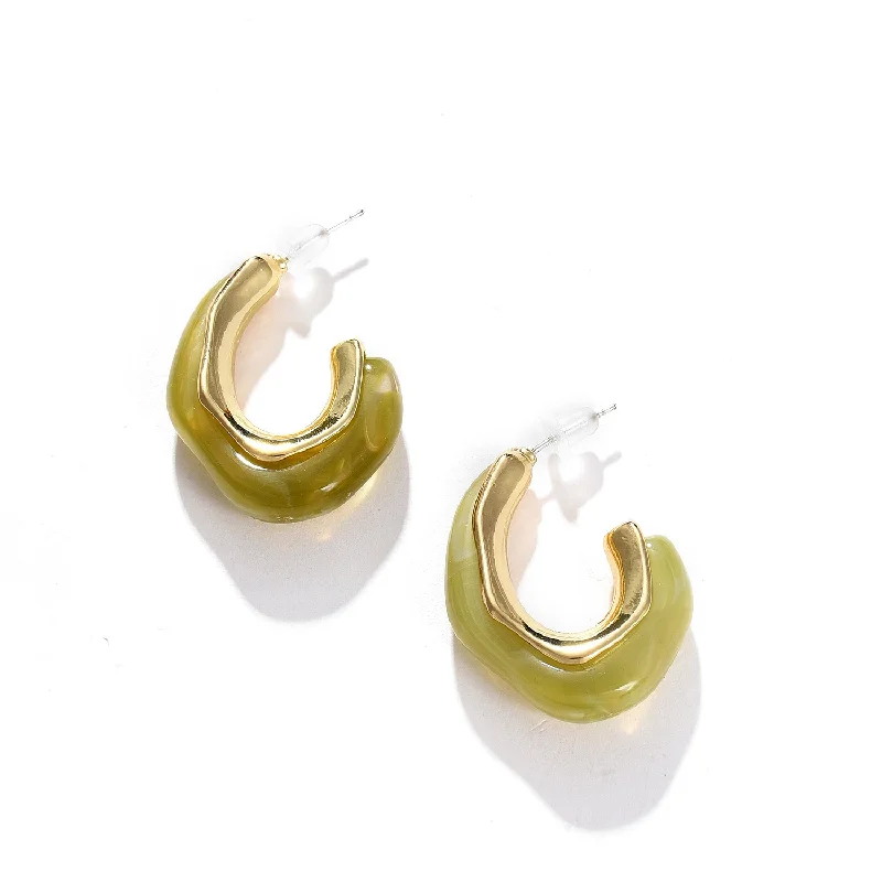 Exclusive Jewelry Sale – Limited-Time Discounts Green Contemporary Hoop Earrings