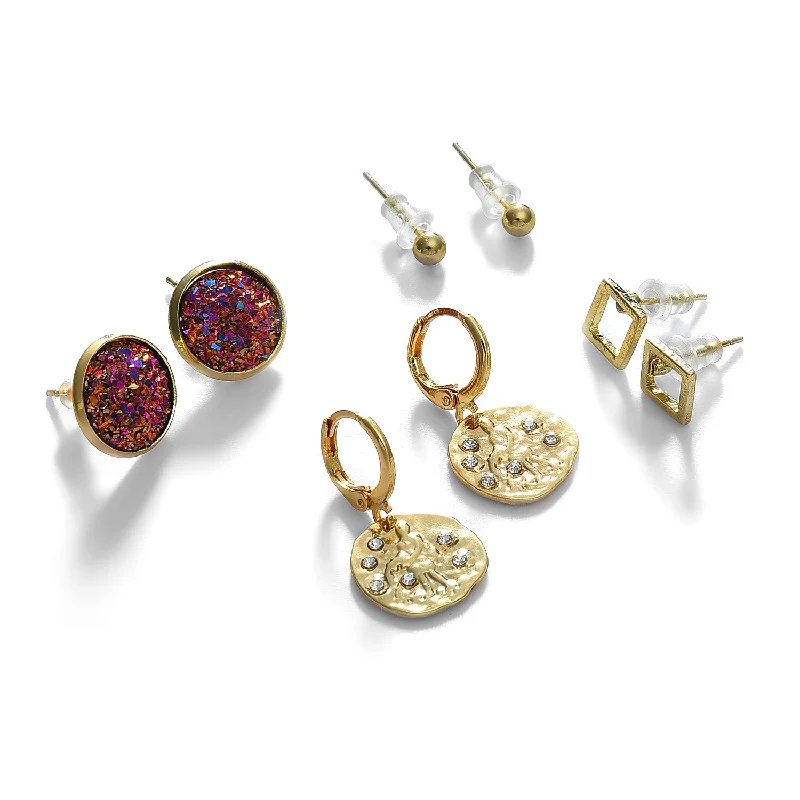 Trending Jewelry Now Available At Exclusive Prices Pack Of 4 Gold Plated Stone Hoop Earring Trending Jewelry Now Available At Exclusive Prices Pack Of 4 Gold Plated Stone Hoop Earring