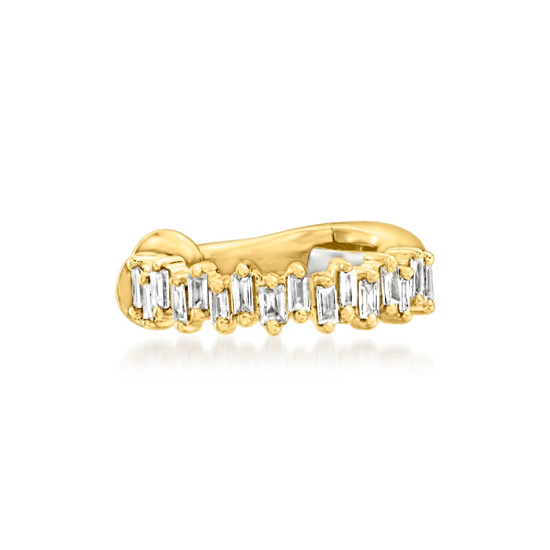 Exclusive Jewelry Sale – Sparkle For Less Ross-Simons Baguette Diamond Single Ear Cuff in 14kt Yellow Gold Exclusive Jewelry Sale – Sparkle For Less Ross-Simons Baguette Diamond Single Ear Cuff in 14kt Yellow Gold