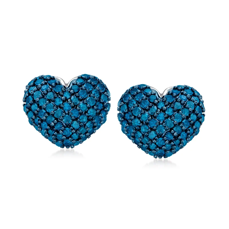 Trending Jewelry Styles Now At Limited-Time Discounts Ross-Simons Blue Diamond Heart Earrings in Sterling Silver Trending Jewelry Styles Now At Limited-Time Discounts Ross-Simons Blue Diamond Heart Earrings in Sterling Silver