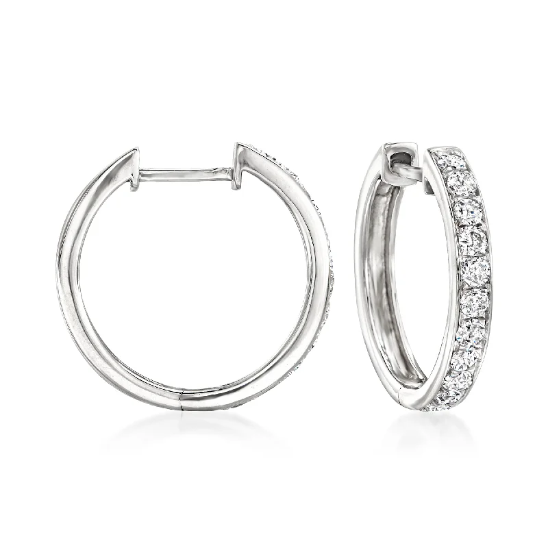 Everyday Jewelry Essentials Now On Sale Ross-Simons Diamond Huggie Hoop Earrings in 14kt White Gold Everyday Jewelry Essentials Now On Sale Ross-Simons Diamond Huggie Hoop Earrings in 14kt White Gold
