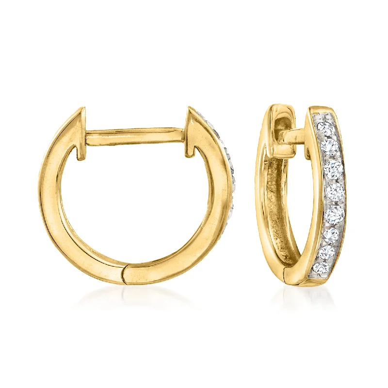 Grab Stylish Jewelry Before The Sale Ends Ross-Simons Diamond Huggie Hoop Earrings in 14kt Yellow Gold Grab Stylish Jewelry Before The Sale Ends Ross-Simons Diamond Huggie Hoop Earrings in 14kt Yellow Gold