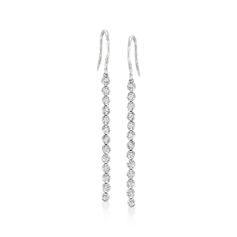Limited-Time Offer On Premium Jewelry Collections Ross-Simons Diamond Linear Drop Earrings in Sterling Silver Limited-Time Offer On Premium Jewelry Collections Ross-Simons Diamond Linear Drop Earrings in Sterling Silver