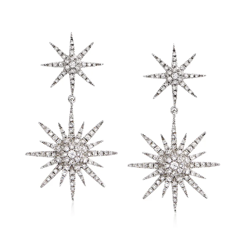 Exclusive Jewelry Sale – Sparkle For Less Ross-Simons Diamond Starburst Drop Earrings in 14kt White Gold Exclusive Jewelry Sale – Sparkle For Less Ross-Simons Diamond Starburst Drop Earrings in 14kt White Gold