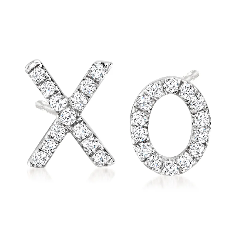 Bestselling Jewelry At Special Promotional Rates Ross-Simons Diamond X/O Mismatched Earrings in 14kt White Gold Bestselling Jewelry At Special Promotional Rates Ross-Simons Diamond X/O Mismatched Earrings in 14kt White Gold