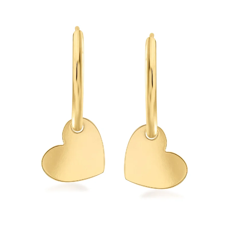 Shop Handcrafted Jewelry At Special Promotional Rates Ross-Simons Italian 14kt Yellow Gold Endless Hoop Earrings With Removable Heart Charms Shop Handcrafted Jewelry At Special Promotional Rates Ross-Simons Italian 14kt Yellow Gold Endless Hoop Earrings With Removable Heart Charms