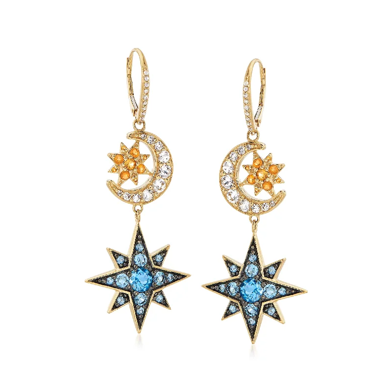 The Perfect Jewelry Piece At The Perfect Price Ross-Simons Multi-Gemstone Celestial Drop Earrings in 18kt Gold Over Sterling The Perfect Jewelry Piece At The Perfect Price Ross-Simons Multi-Gemstone Celestial Drop Earrings in 18kt Gold Over Sterling