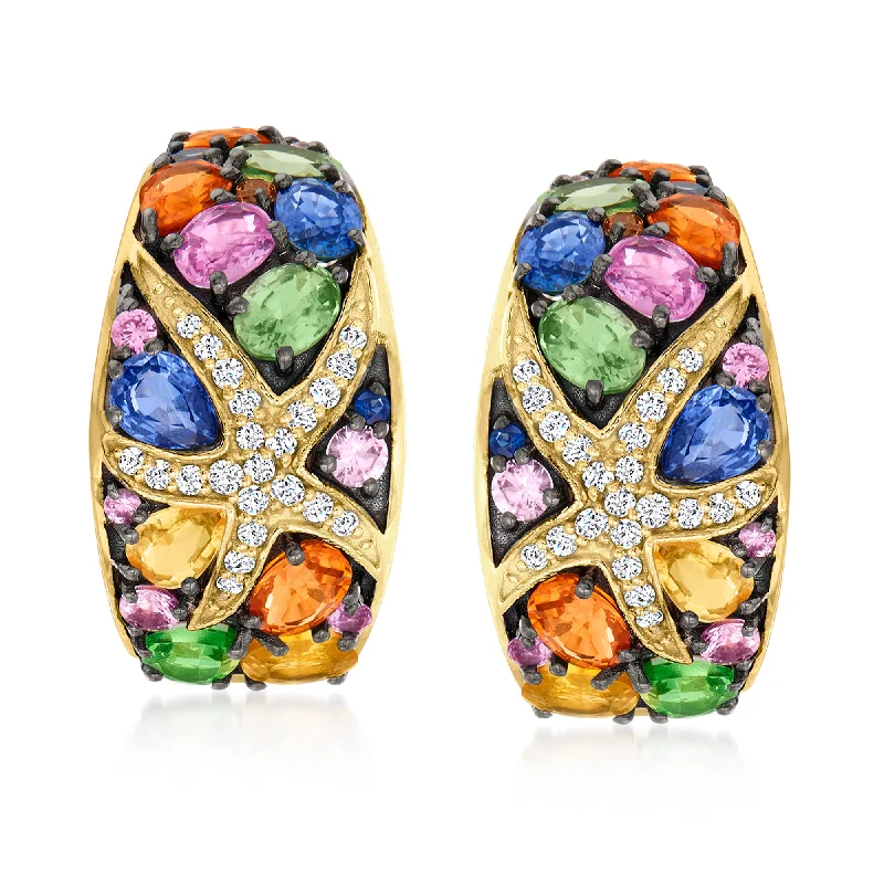 Fashion-Forward Jewelry At Incredible Prices Ross-Simons Multicolored Sapphire and . Diamond Starfish Drop Earrings With . Tsavorites in 14kt Yellow Gold Fashion-Forward Jewelry At Incredible Prices Ross-Simons Multicolored Sapphire and . Diamond Starfish Drop Earrings With . Tsavorites in 14kt Yellow Gold