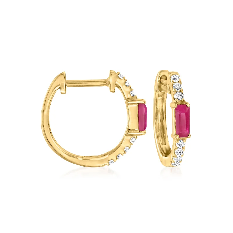 Exclusive Jewelry Offers – Shine For Less Ross-Simons Ruby and . Diamond Huggie Hoop Earrings in 14kt Yellow Gold Exclusive Jewelry Offers – Shine For Less Ross-Simons Ruby and . Diamond Huggie Hoop Earrings in 14kt Yellow Gold