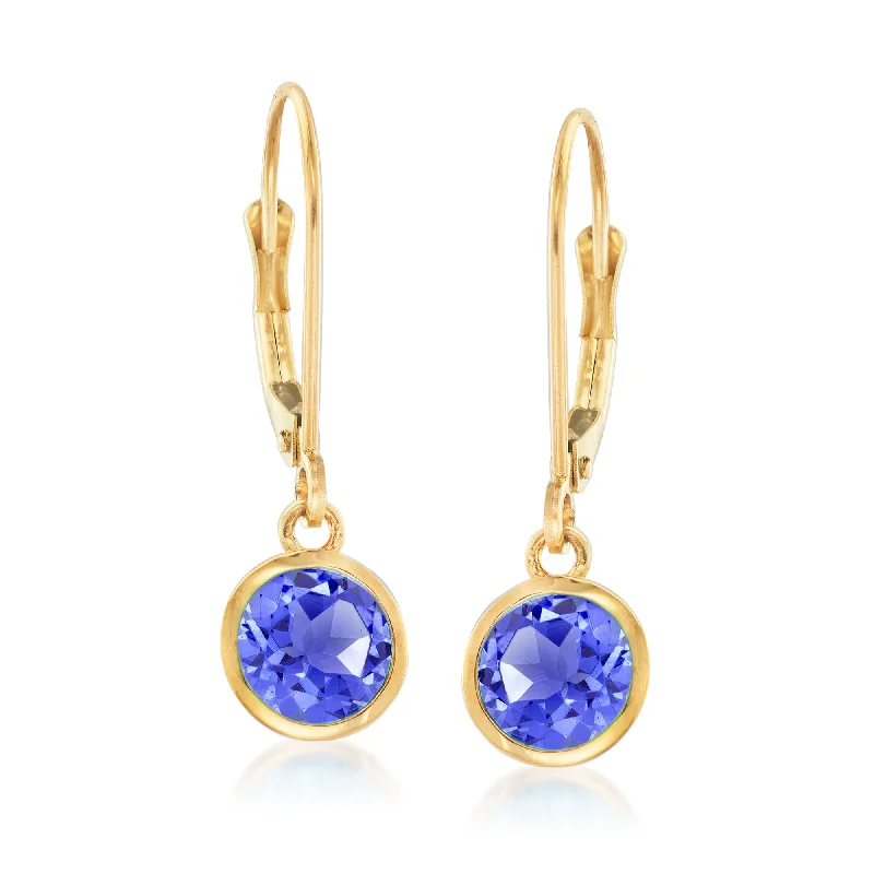 Handmade Pearl Jewelry For Timeless Elegance Ross-Simons Tanzanite Drop Earrings in 14kt Yellow Gold Handmade Pearl Jewelry For Timeless Elegance Ross-Simons Tanzanite Drop Earrings in 14kt Yellow Gold