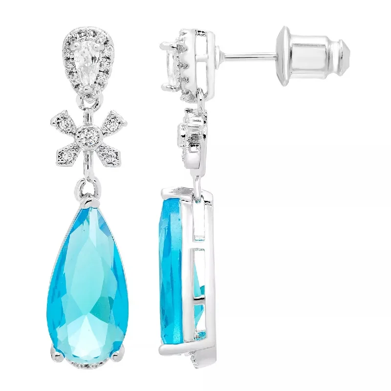 Sparkle On A Budget – Fine Jewelry For Less Silver Tone Blue Topaz Accent Earrings