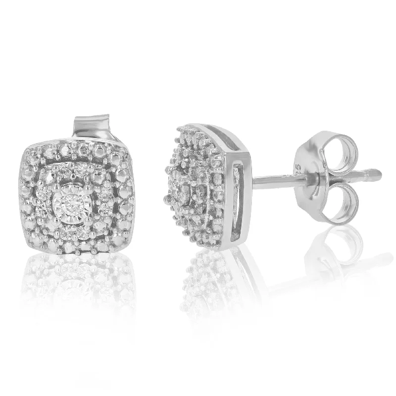 High-End Jewelry, Now More Affordable Than Ever Square Earrings 1/10 cttw Round Lab Grown Diamond Studs .925 Sterling Silver Prong Set High-End Jewelry, Now More Affordable Than Ever Square Earrings 1/10 cttw Round Lab Grown Diamond Studs .925 Sterling Silver Prong Set