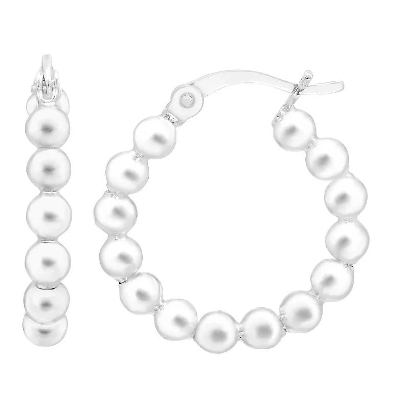 The Perfect Jewelry Piece At The Perfect Discount Sterling Silver Multi Bead Hoop Earrings The Perfect Jewelry Piece At The Perfect Discount Sterling Silver Multi Bead Hoop Earrings
