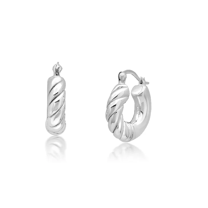 Modern Statement Jewelry For Bold Styling Sterling Silver Round Half Twist Hoop Earrings Modern Statement Jewelry For Bold Styling Sterling Silver Round Half Twist Hoop Earrings