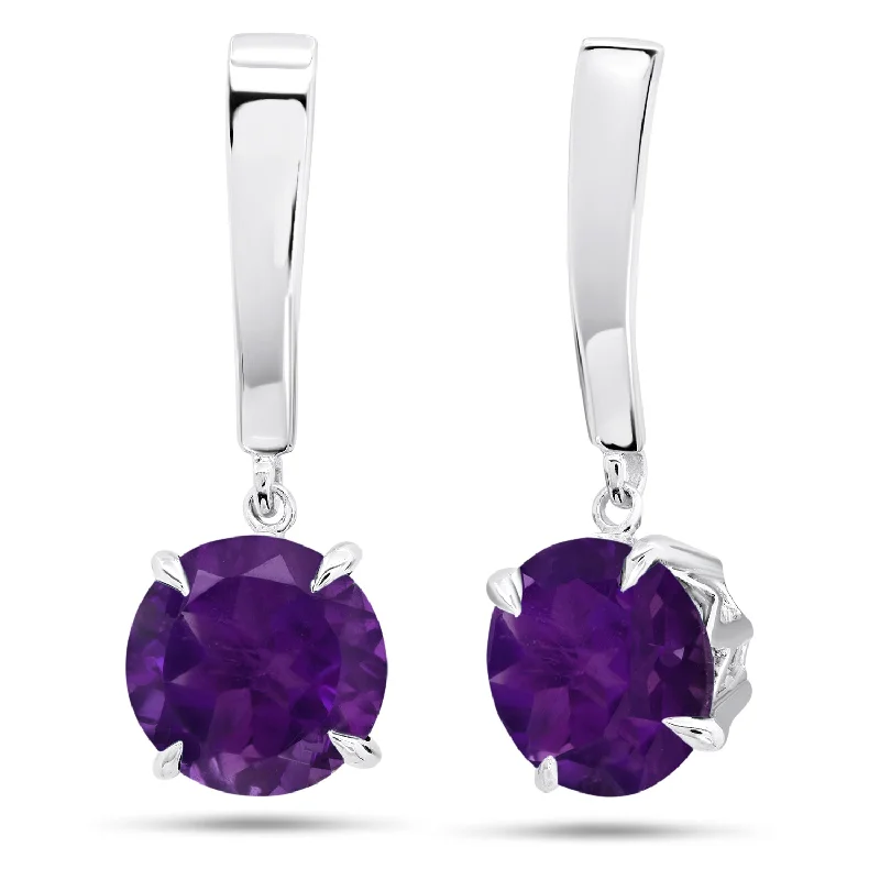 Bold And Beautiful Jewelry Now At Irresistible Prices Sterling Silver with 8mm Round Cut Gemstone Dangle Drop Earrings Bold And Beautiful Jewelry Now At Irresistible Prices Sterling Silver with 8mm Round Cut Gemstone Dangle Drop Earrings